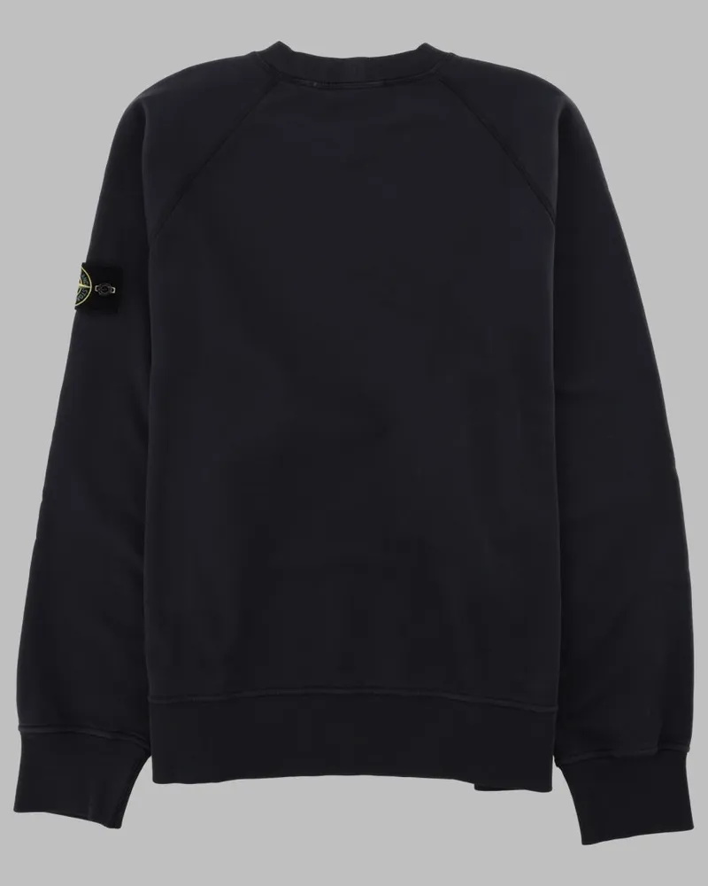 Stone Island Patch Logo Cotton Sweatshirt — Blue Blue