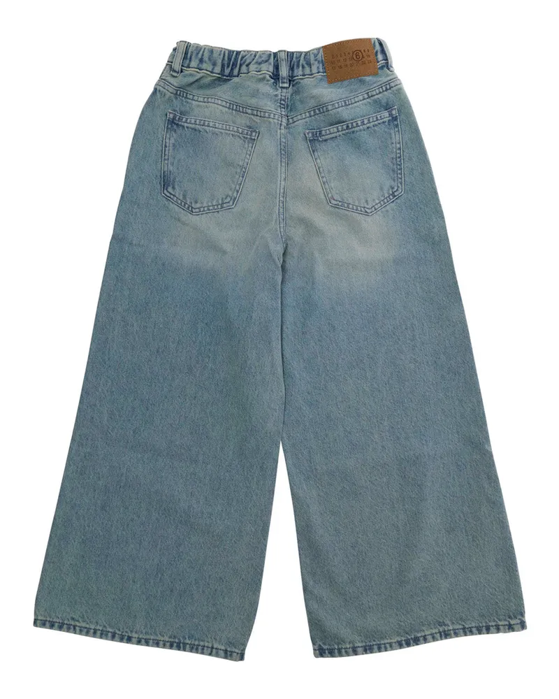 Maison Margiela Girls' Kids Jeans Light Blue Front Knot Blue