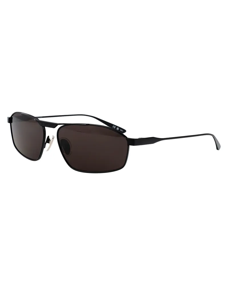 Balenciaga BB0416S Metal Rectangle Sunglasses — Black Black