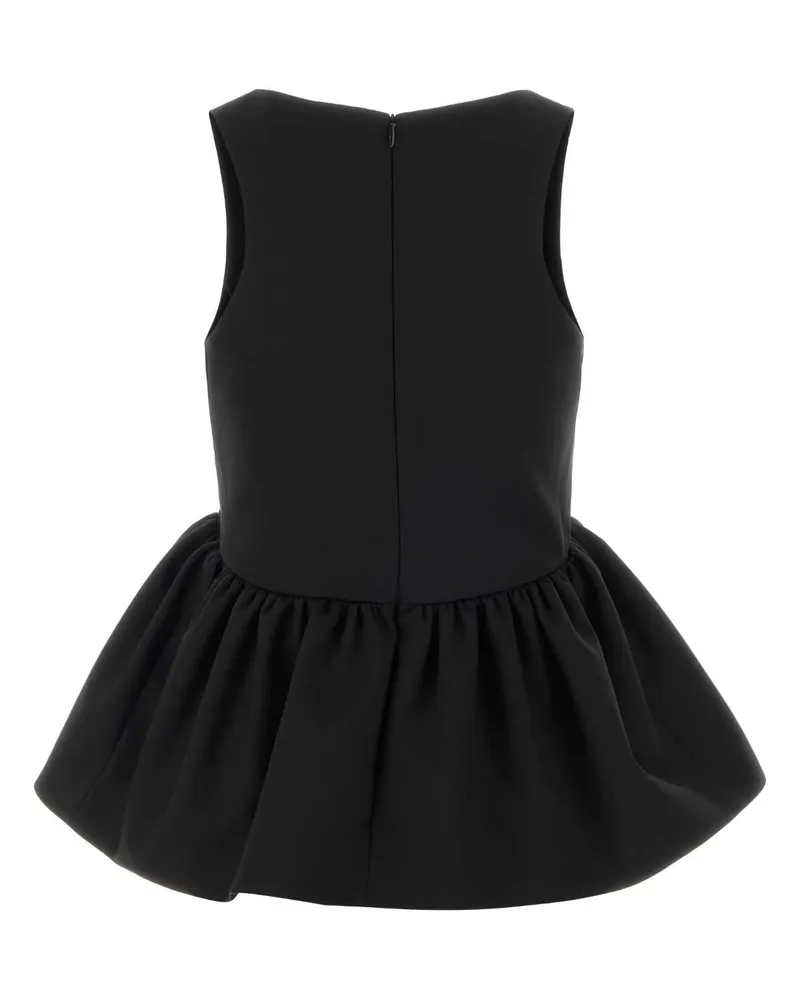Dries van Noten Women's Stretch Gabardine Tank Top Black Polyester Cotton Elastane Tops Black