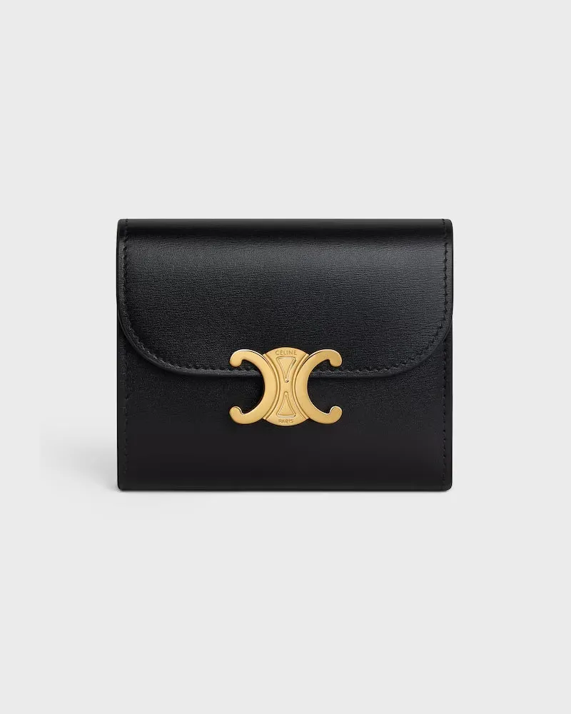 Celine Triomphe Wallet — Black Black