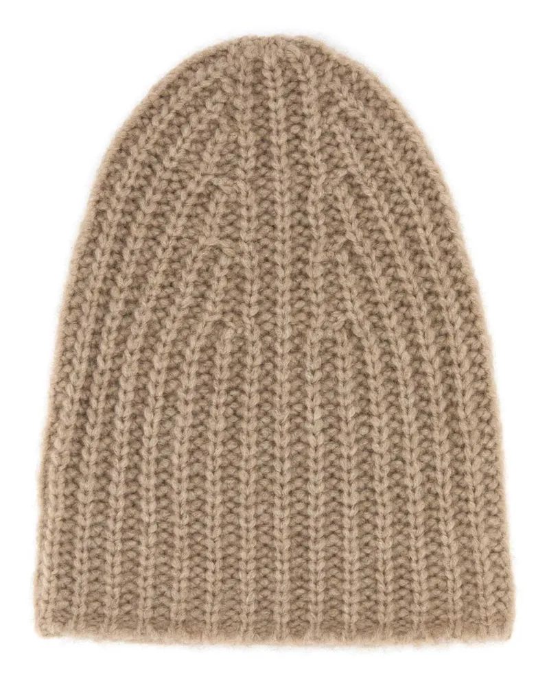 The Row Women's Cappuccino Cashmere Beanie Hat Fog Exterior: Cappelli Beige