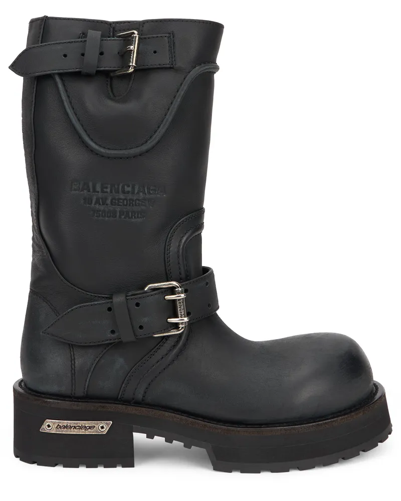 Balenciaga Women's Ankle Boots Venom Black Leather Lambskin Black