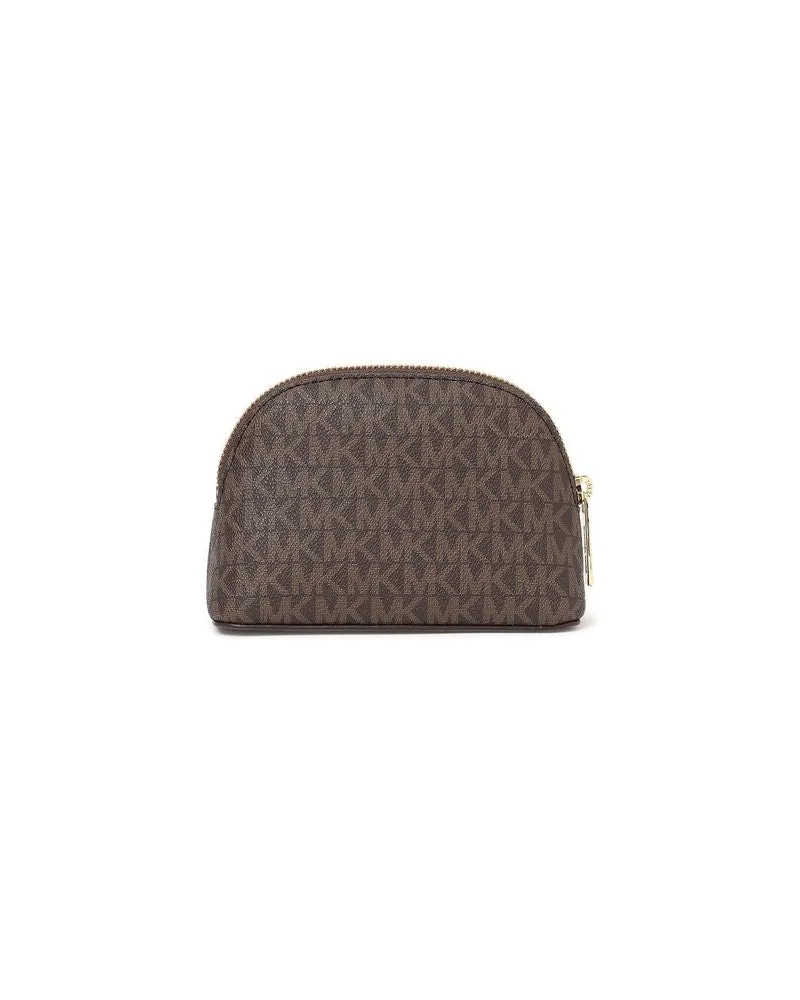 Michael Kors Women's Beauty Case Brown Leather Bags Cases Brown