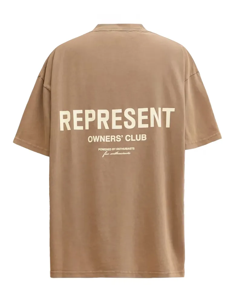 REPRESENT Men's T-Shirt Owners Club Almond Cotton T-Shirts And Polos Beige