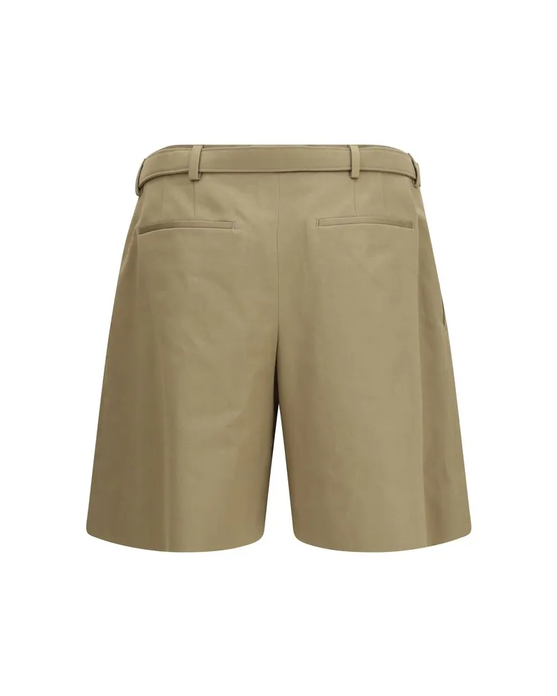 Saint Laurent Men Beige Cotton Bermuda Shorts Beige