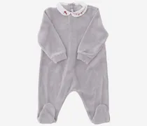 Cotton-Chenille Romper — Pearl Grey