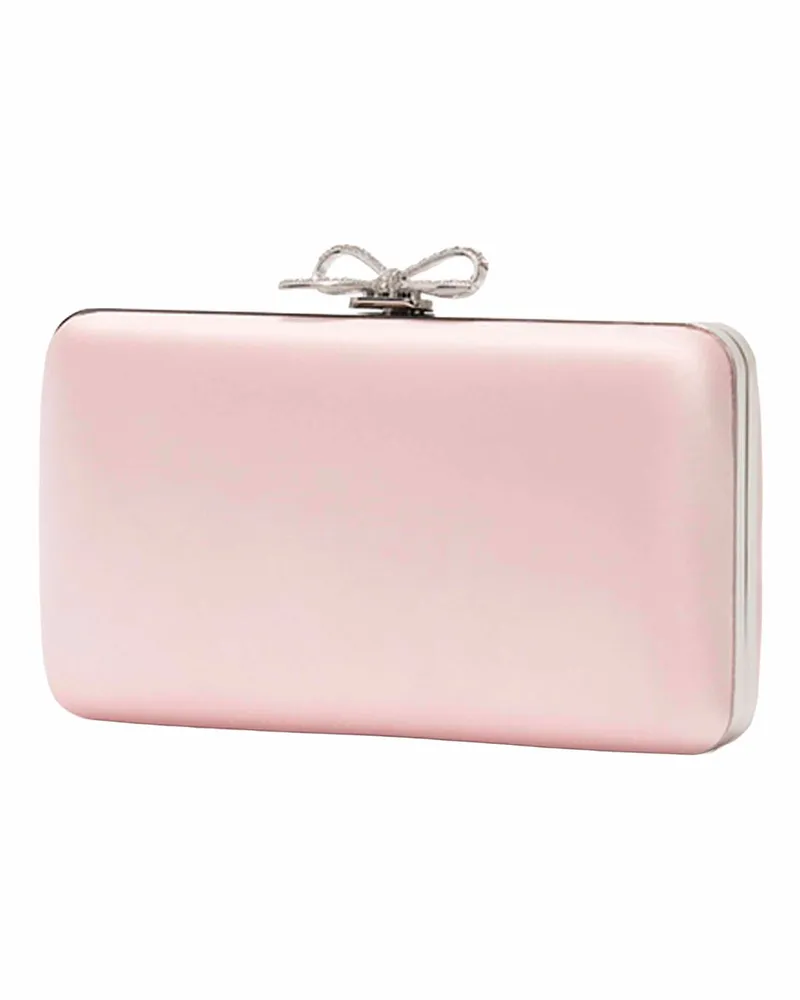Self-Portrait Women's Clutch Bag Pink Satin Polyester Handbags Hand Pink