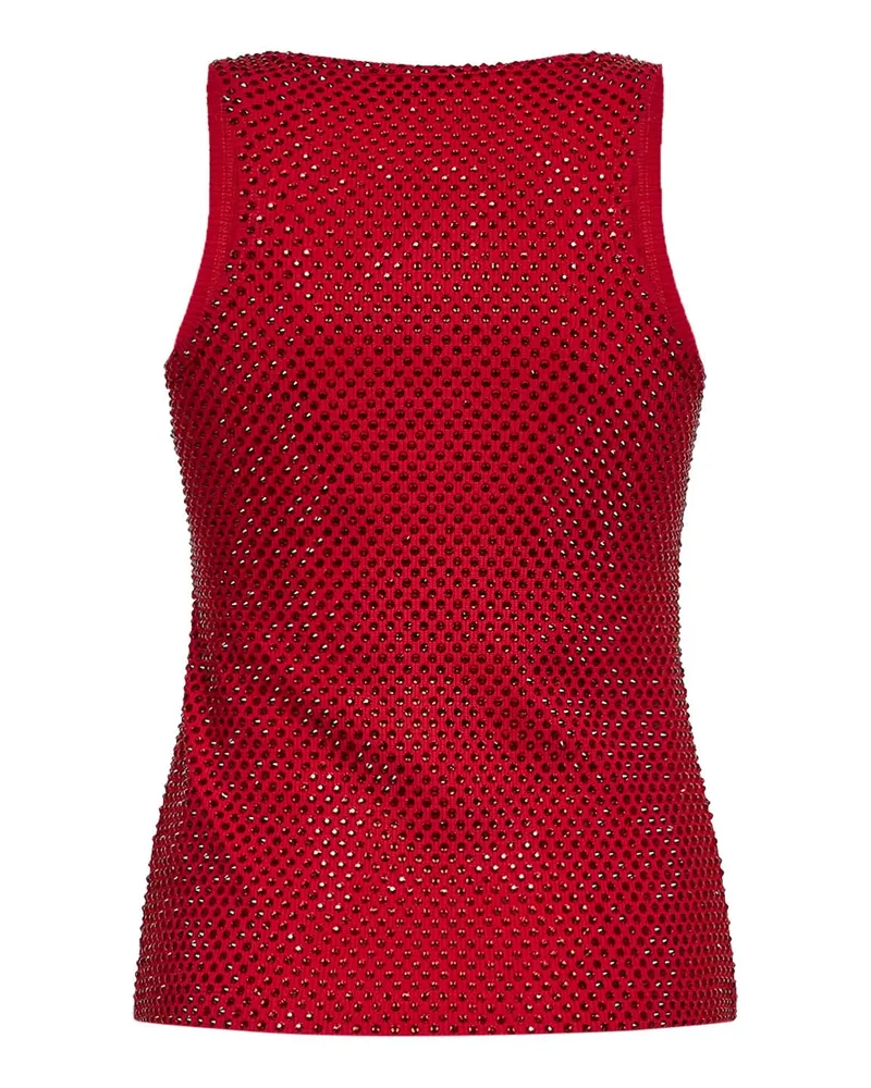 Giuseppe di Morabito Women's Tank Top Crystal-Embellished Red Cotton Red