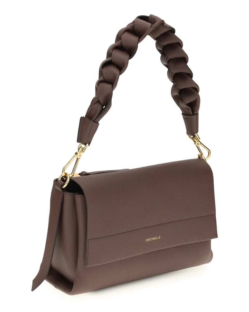 Coccinelle Women's Boheme Shoulder Bag Berry-Wint.rose Calf Leather Bos Taurus Berry/wint.rose Brown