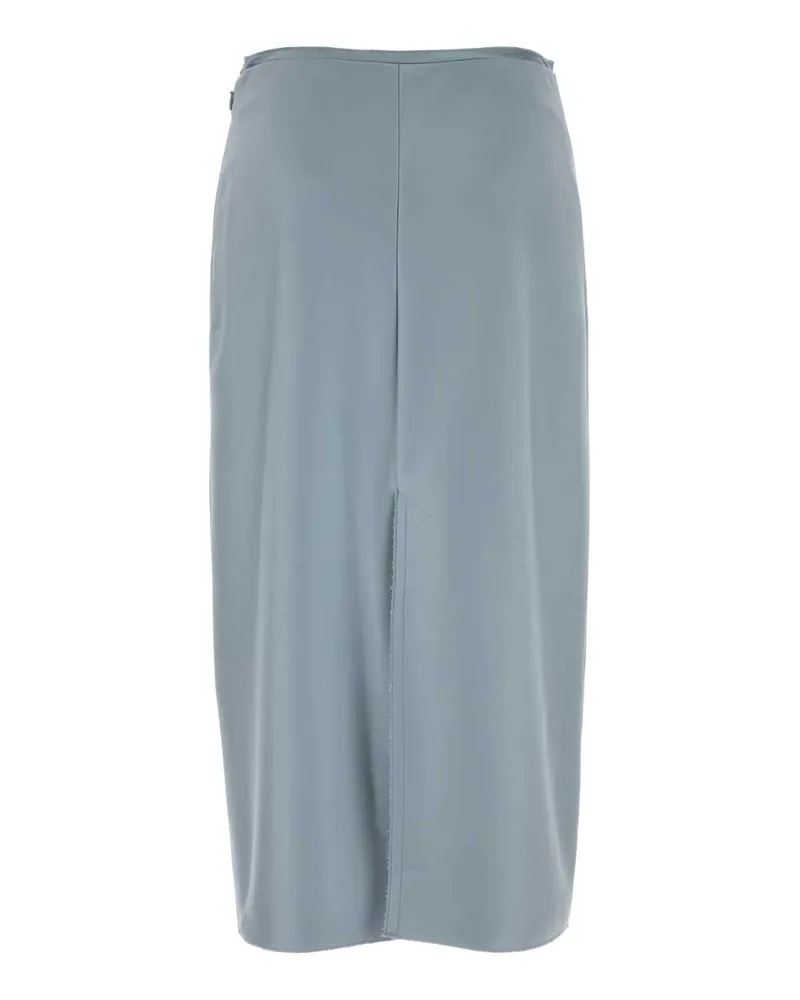 AMI Paris Women's Pastel Light-Blue Stretch Satin Skirt Ciel Gonne Blue