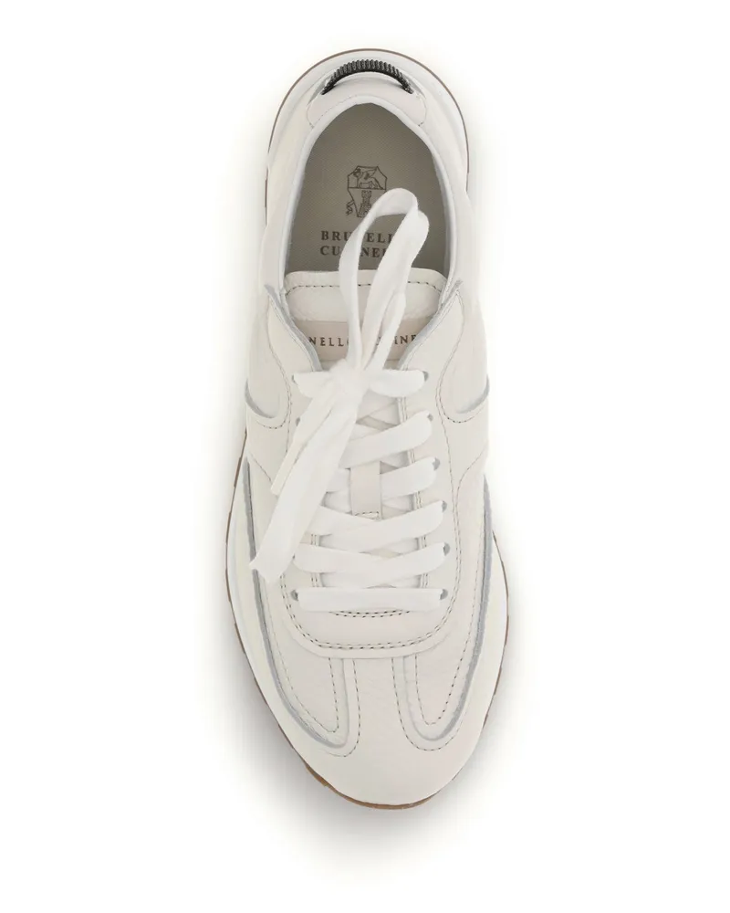 Brunello Cucinelli Women's Leather Sneakers Butter Upper: Calf Suede Trainers Beige