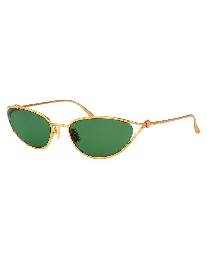Bottega Veneta Women's Sunglasses Bv1330s Gold-Green Metal Gold/green Gold