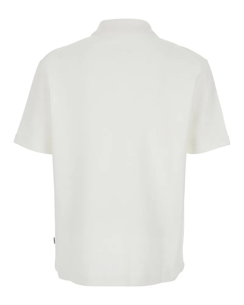 Jil Sander Mens Polo Shirt Front Zip White Cotton T-Shirts And Polos White