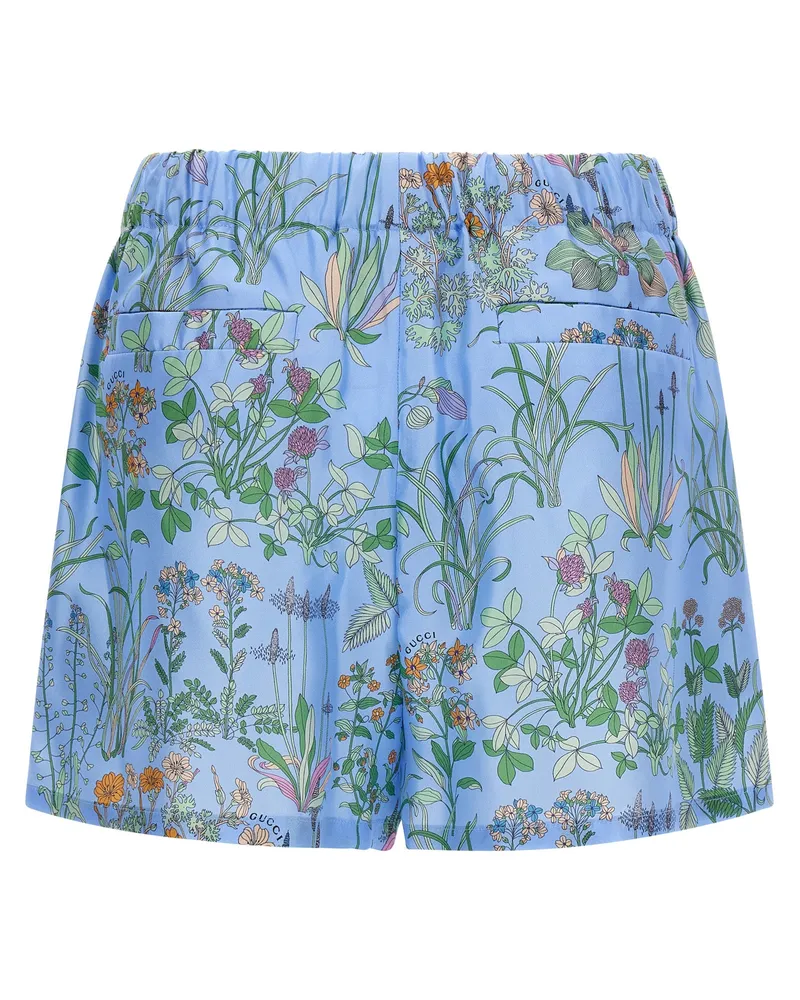 Gucci Women's Blue Silk Bermuda Shorts Blue