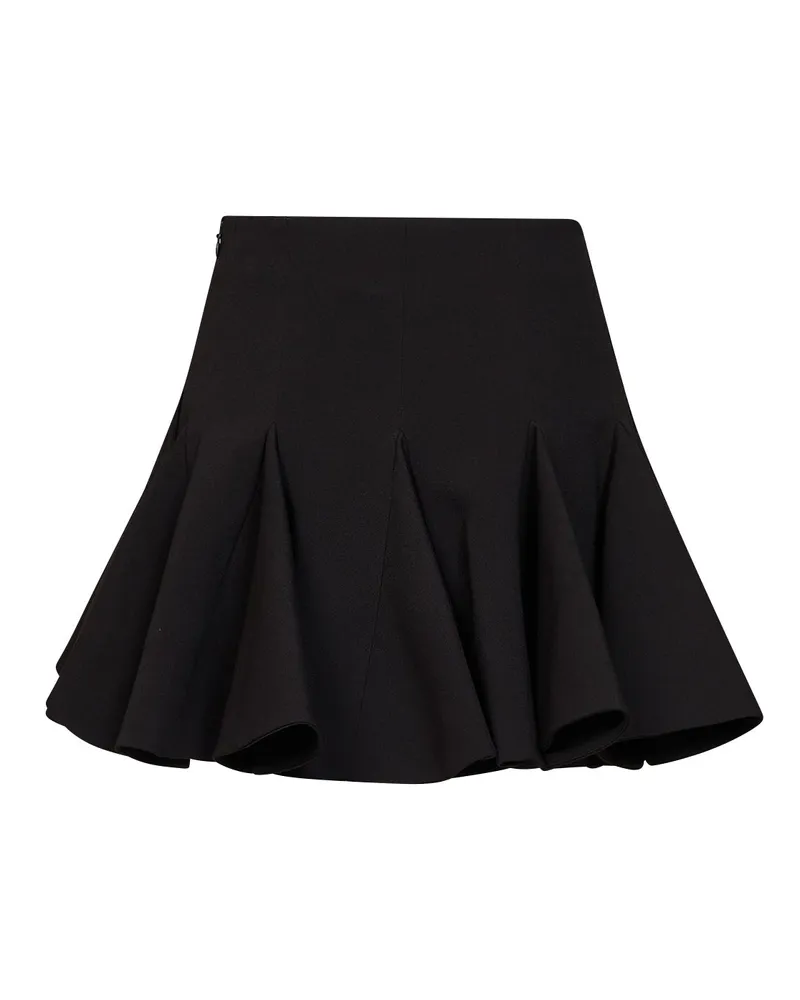 Des Phemmes Flared Mini with Godet Inserts Skirt — Black Black