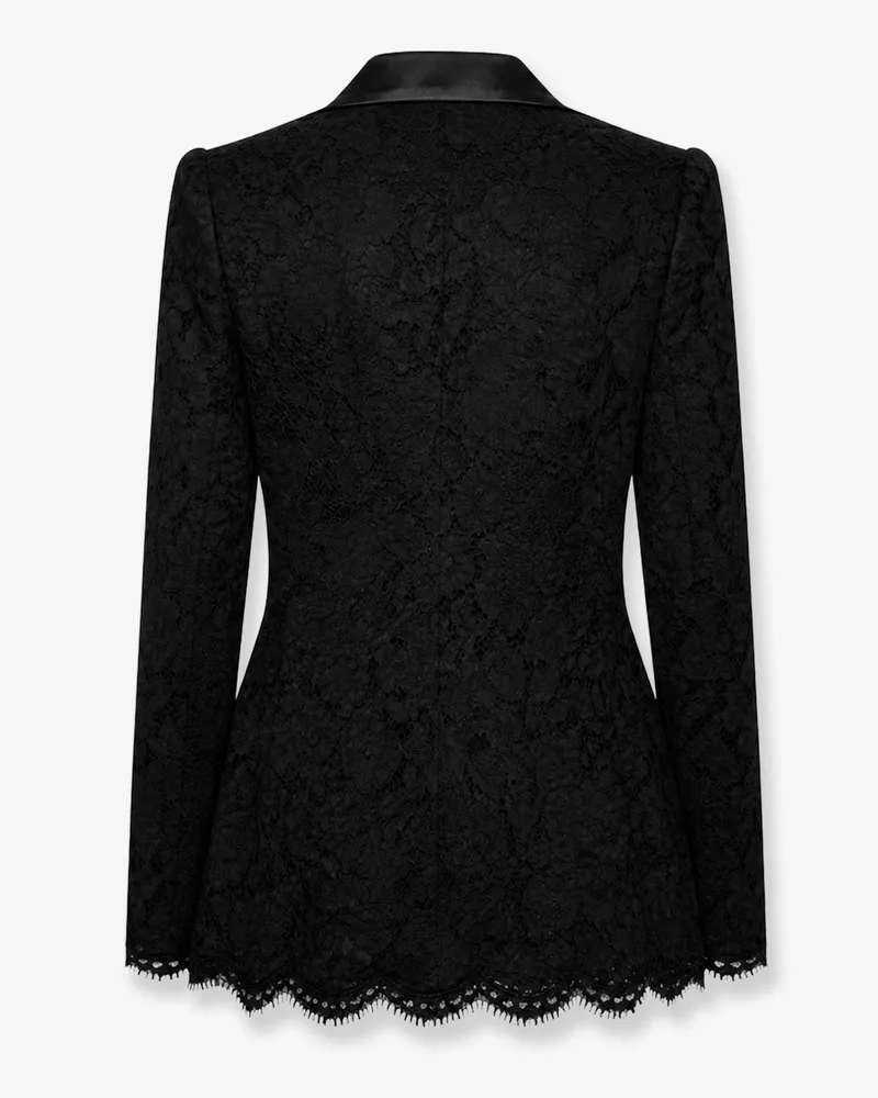 Dolce & Gabbana Women's Blazer Lace Black Viscose Blazers Jacket Black