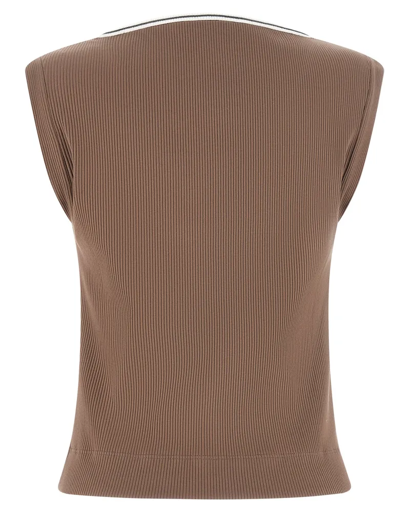 Brunello Cucinelli Women's Brown Cotton Tank Tops Brown