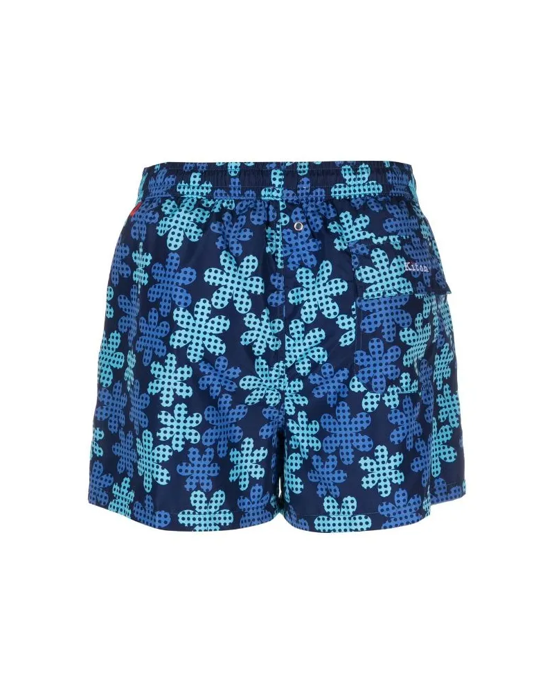 Kiton Women Logo-Print Swim Shorts Ss23 M Blue