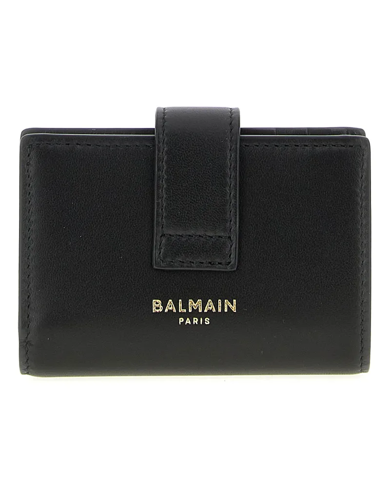 Balmain Women's Black Lamb Leather Cardholder Accessory Black
