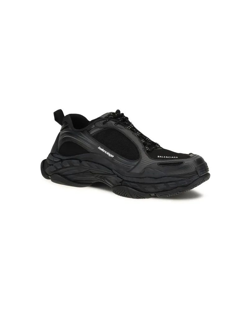 Balenciaga Men's Black Polyester Athletic Sneakers Black