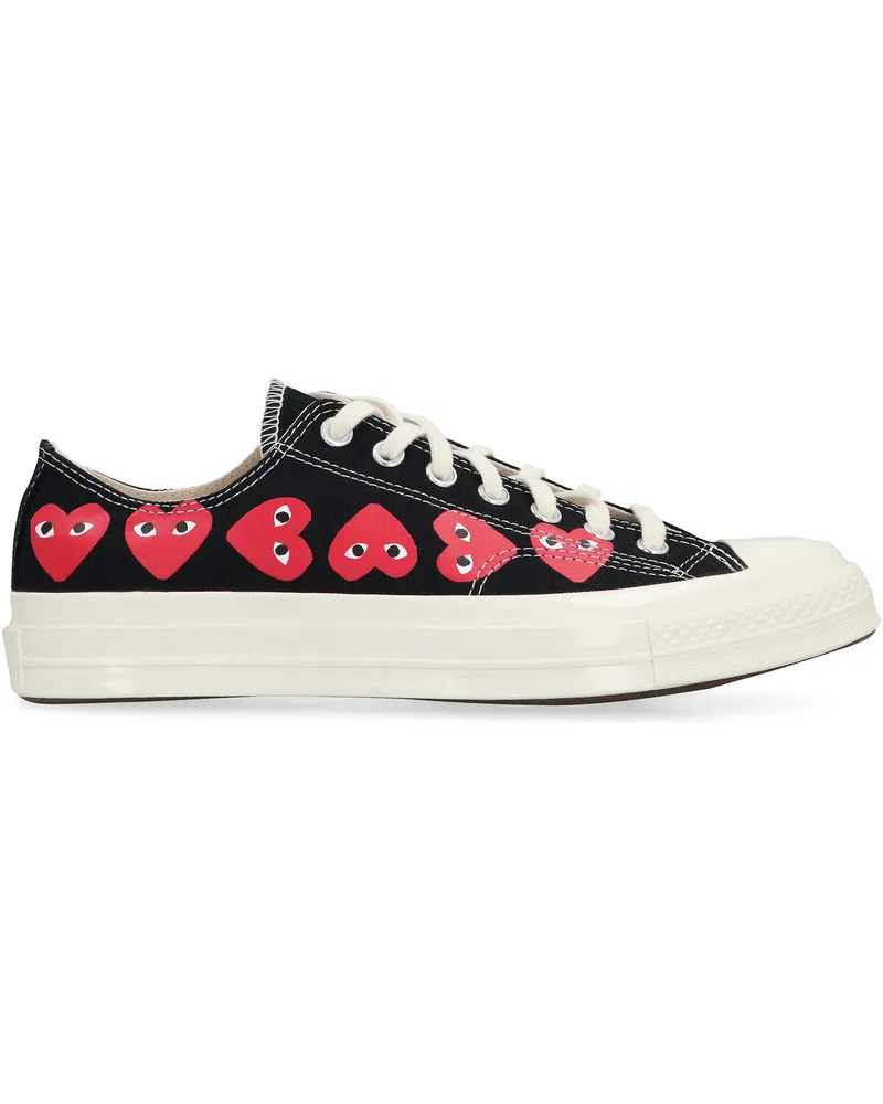 Comme des Garçons Men's Converse X  Chuck 70 Sneakers Black Canvas Trainers Black