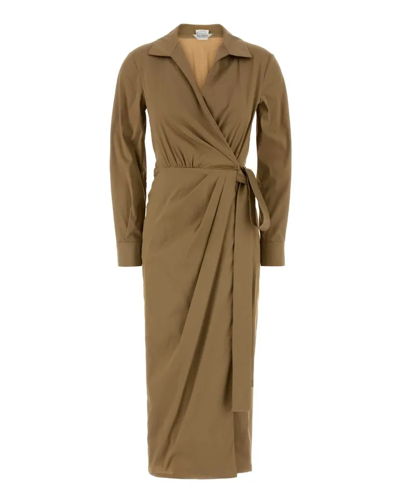 Max Mara Women's Biscuit Stretch Poplin Beta Dress Deserto Cotton Nylon Elastane Beige