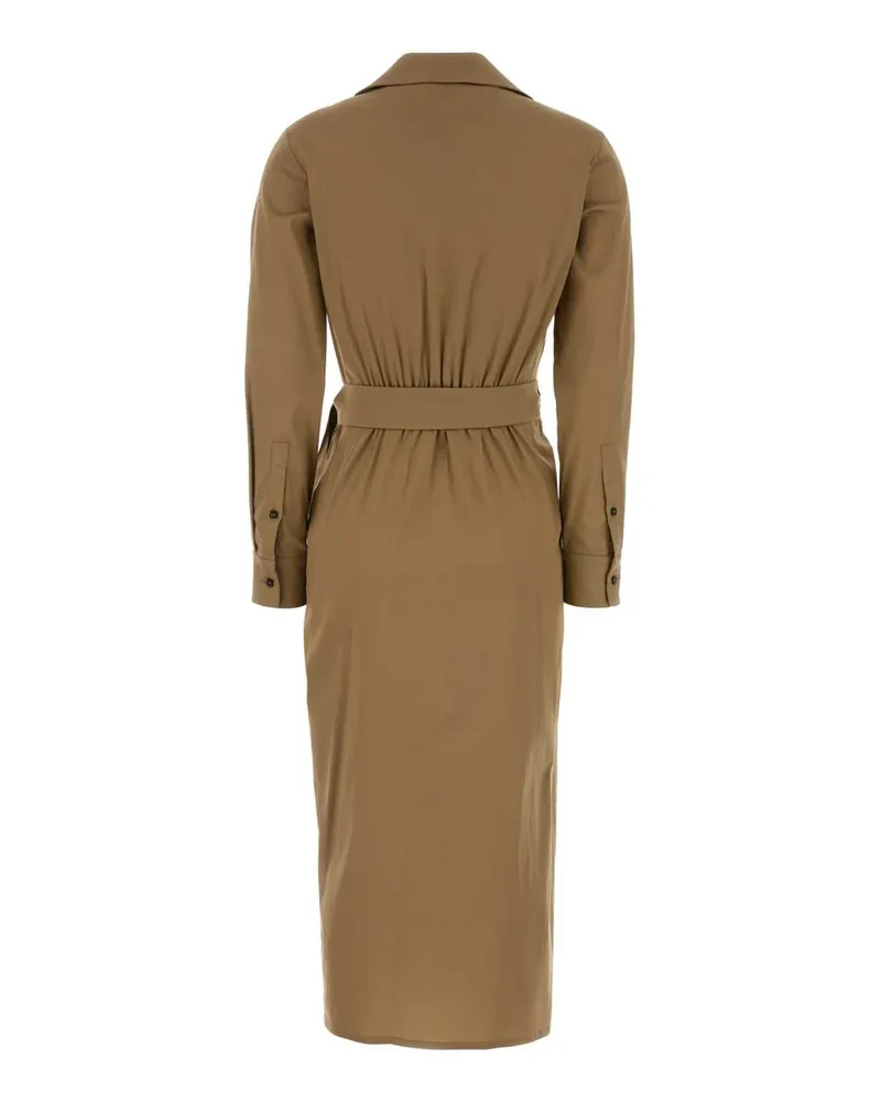Max Mara Women's Biscuit Stretch Poplin Beta Dress Deserto Cotton Nylon Elastane Beige