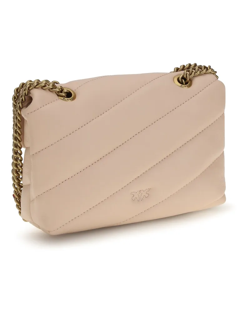 Pinko Women's Shoulder Bag Love Baby Cameo Pink-Antique Gold Calf Leather Pink/antique Pink
