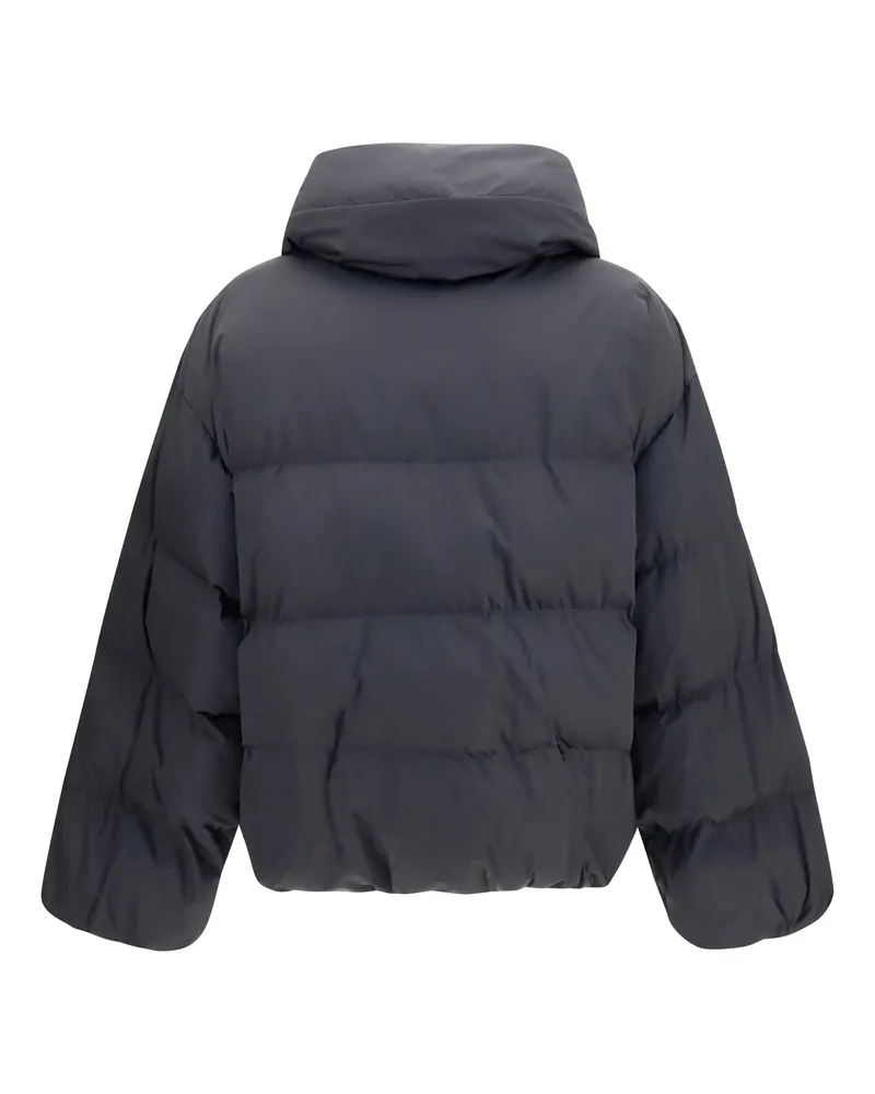 Balmain Women's Padded High-Neck Jacket Noir Viscose Down Coat Black