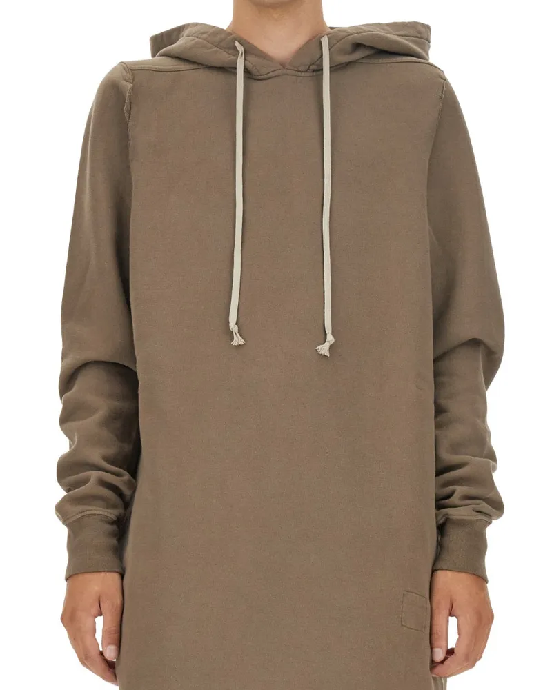 DRKSHDW by Rick Owens 100% Cotton Oversized Hoodie Sweatshirt — Beige Beige