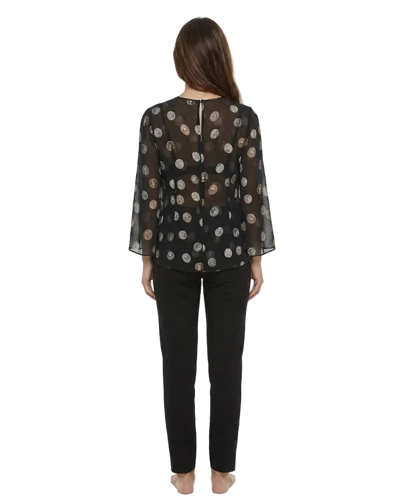 Dolce & Gabbana Women's Multicolor Silk Pattern Shirt Black