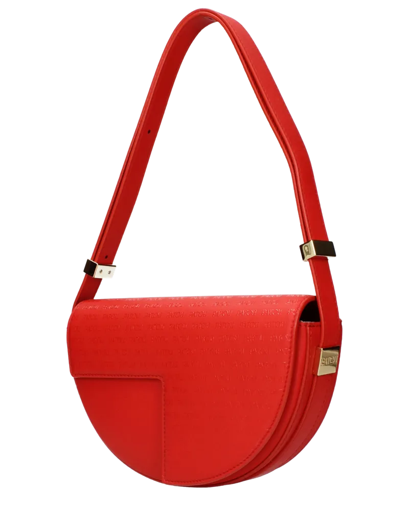 Patou Leather Shoulder Bag — Red Red