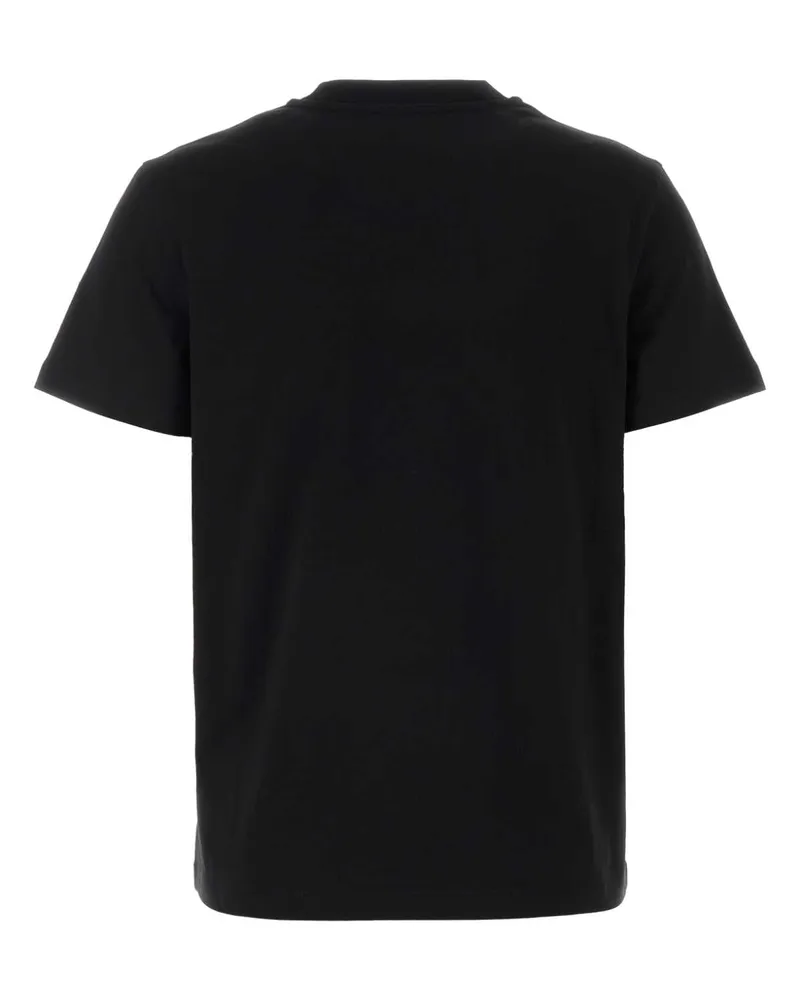 Moncler Logo-Embroidered Cotton T-Shirt — Black Black