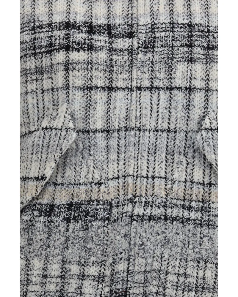 Missoni Women Bomber Jacket Wool-Blend Check Light Tones-White Merino Wool Tones/white Gray