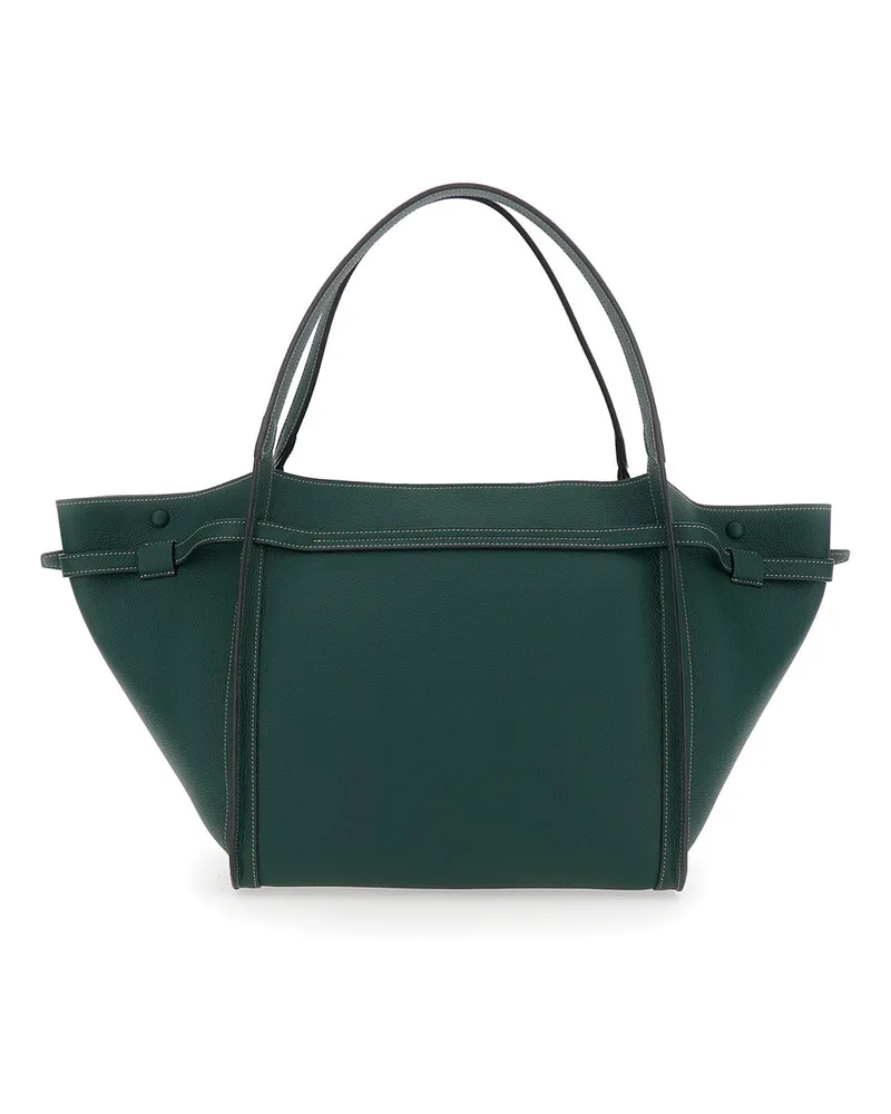 TOD'S Women's Tote Bag Timeless T Green Leather Calf Green