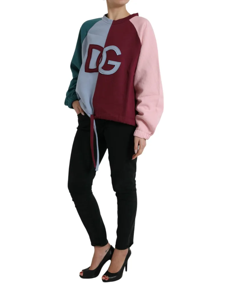 Dolce & Gabbana Women's Logo-Embroidered Cotton Sweatshirt Multicolor Sweatshirts Multicolor