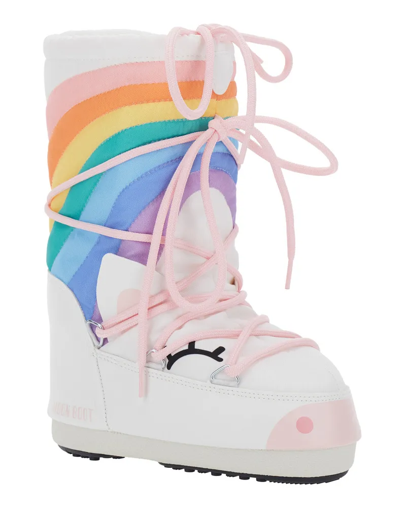 Moon Boot Rainbow Motif Snow Boot — White White
