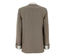 Virgin Wool Oversized Blazer — Beige