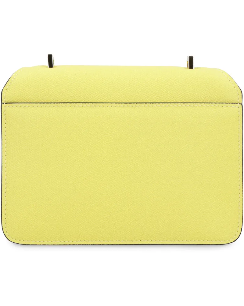 Valextra Women's Nolo Mini Leather Crossbody Yellow Calfskin Shoulder Bags Yellow