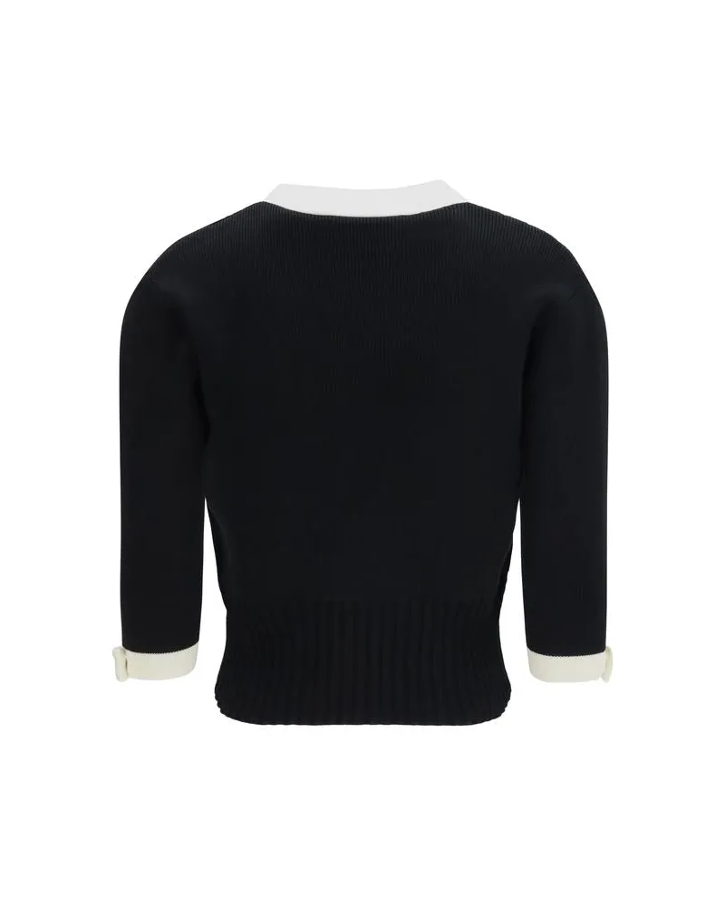 Valentino Garavani Women's Black Cotton Cardigan Clothing Black