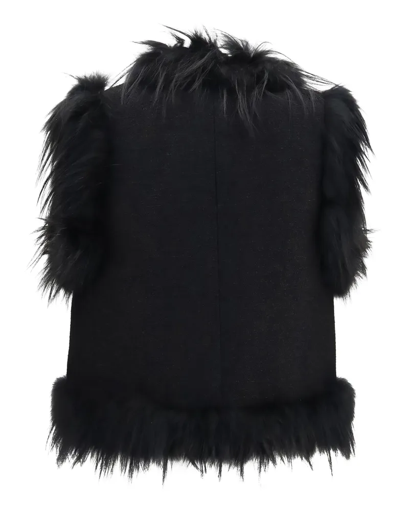 Fendi Wool and Fox Fur Gilet — Black Black
