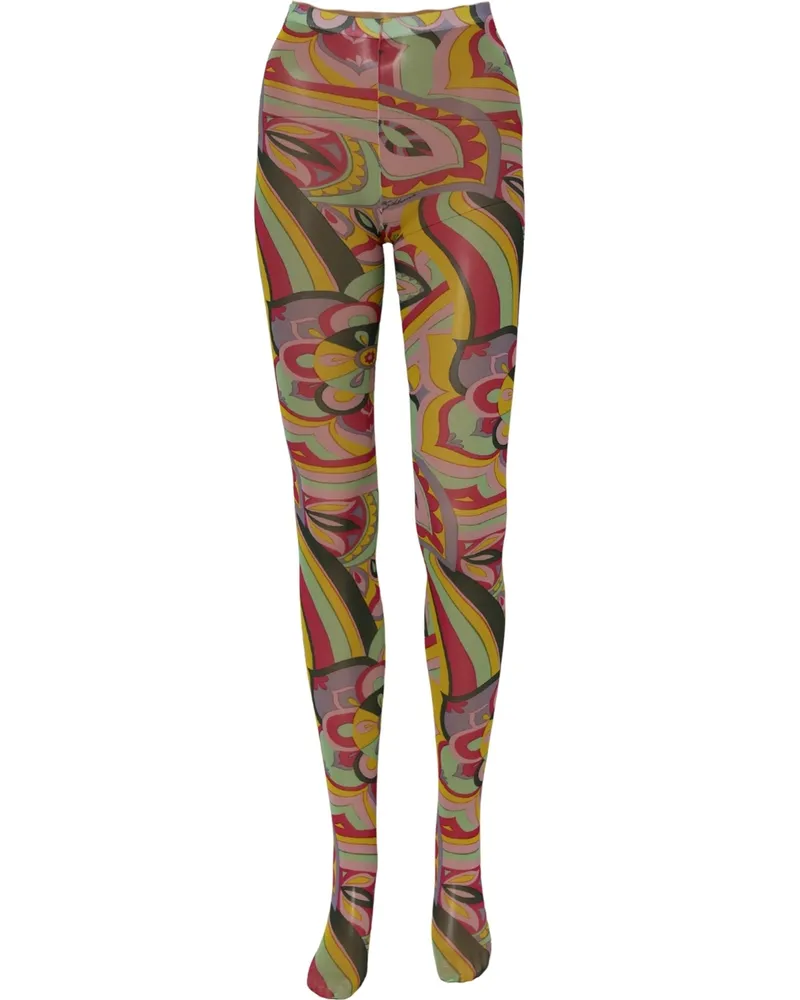 Dolce & Gabbana Multicolor Floral Print Tights — Multicolor Multicolor