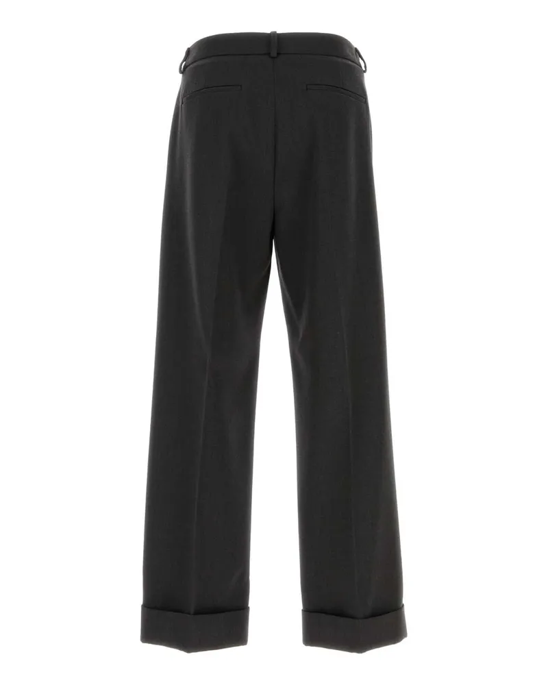 Valentino Garavani Men's Charcoal Wool Pant Antracite Exterior: Virgin Pantaloni Trousers Gray