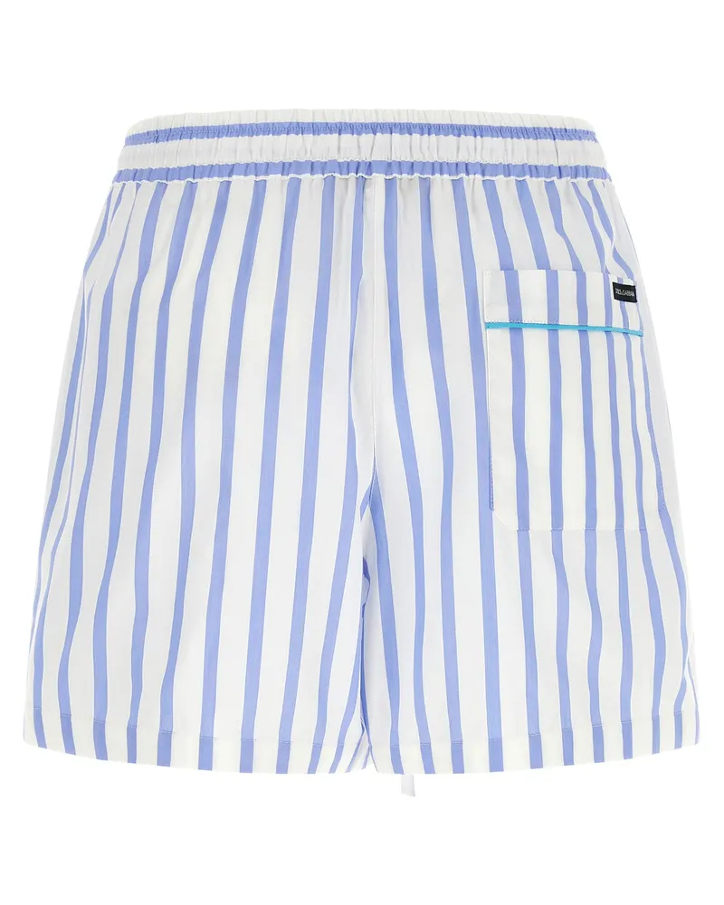 Dolce & Gabbana Striped Poplin Bermuda Shorts — blue Blue