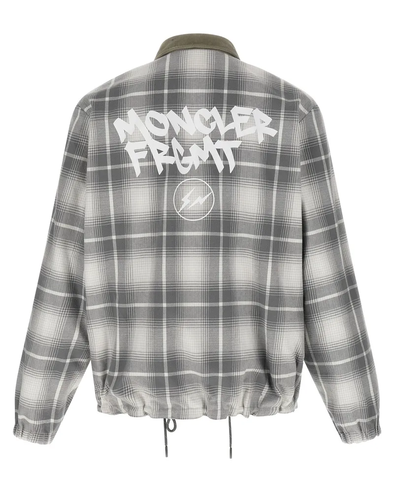 Moncler Reversible Cotton Flannel Jacket — Gray Gray