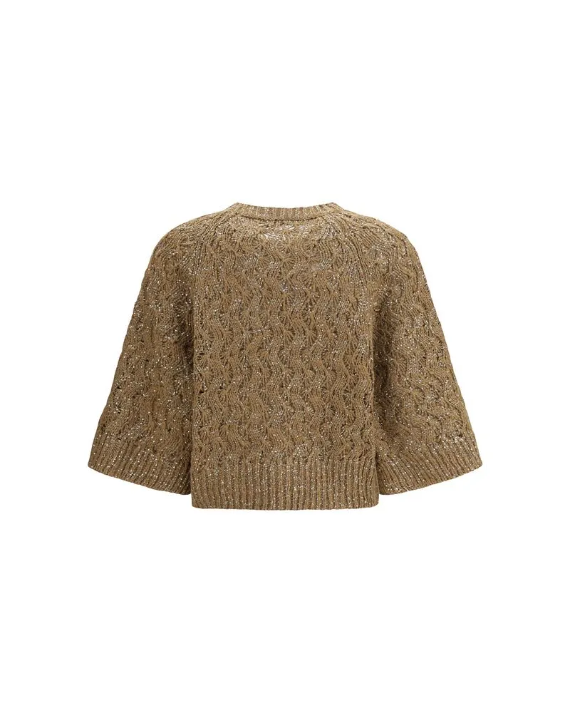 Brunello Cucinelli Women's Beige Silk Sweatshirt Clothing Beige