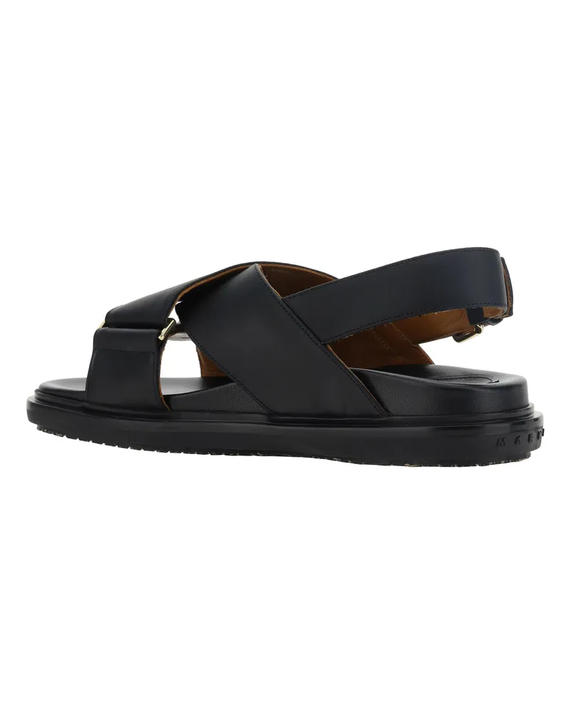 Marni Women's Sandals Fussbett Black Calf Leather Black
