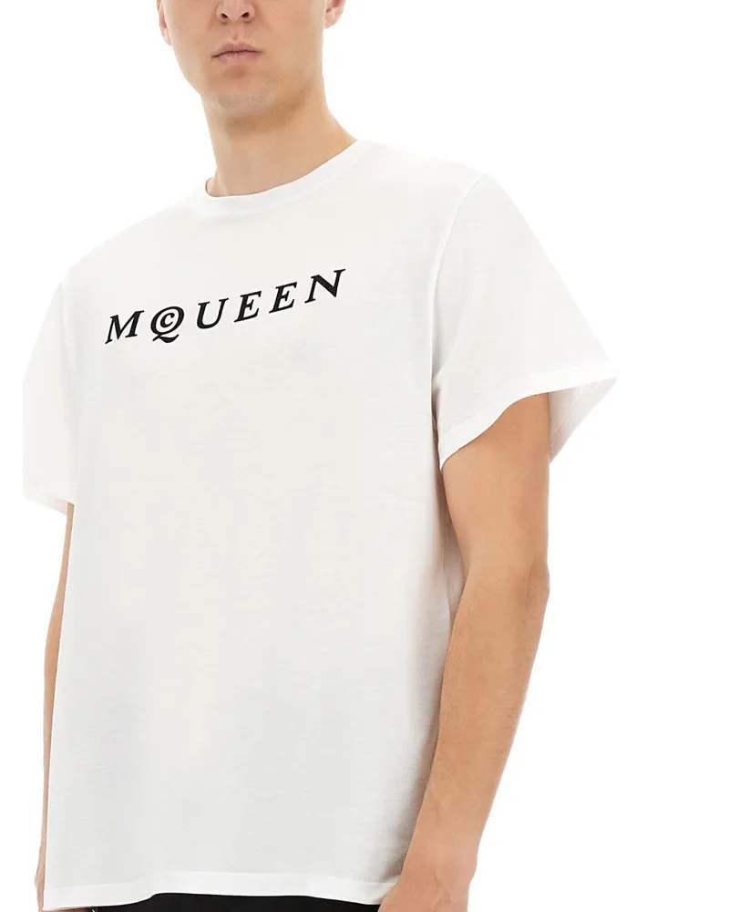 Alexander McQueen Jersey Cotton T-Shirt — White White