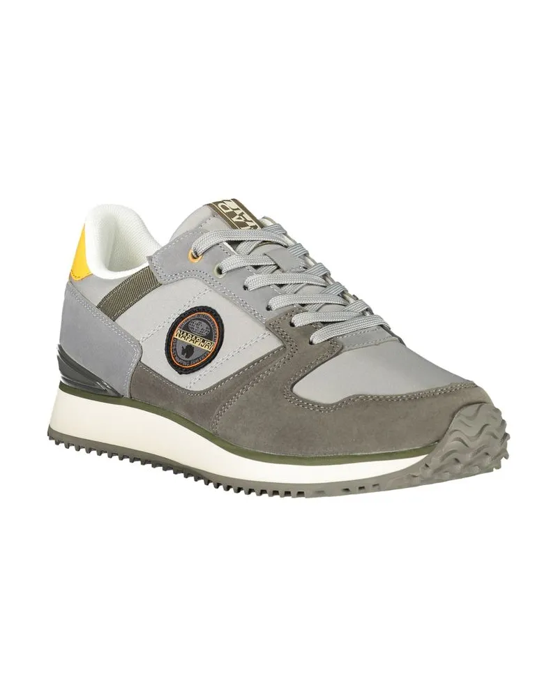 Napapijri Suede and Nylon Colorblock Sneaker — Gray Gray
